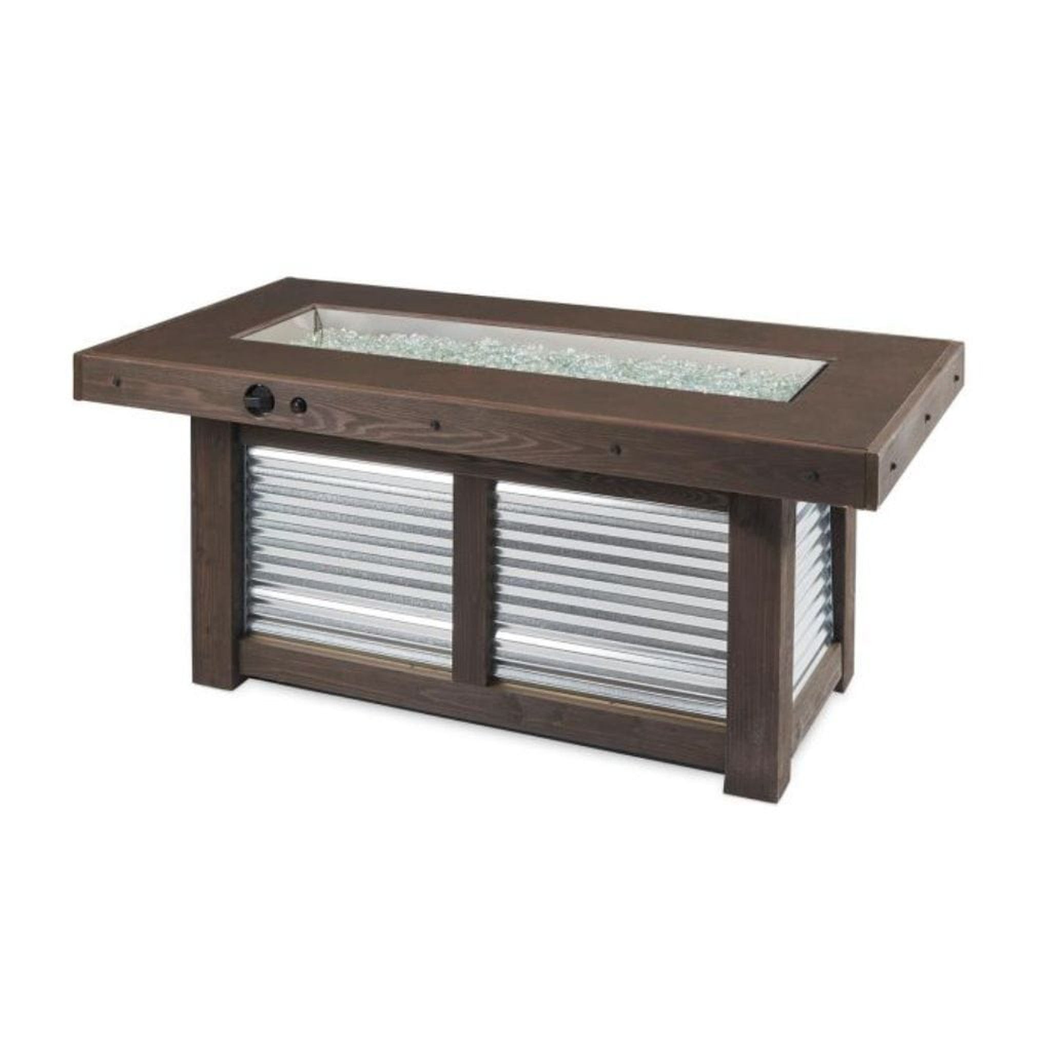 The Outdoor GreatRoom Company Denali Brew 57" Linear Gas Fire Pit Table with Everblend Top