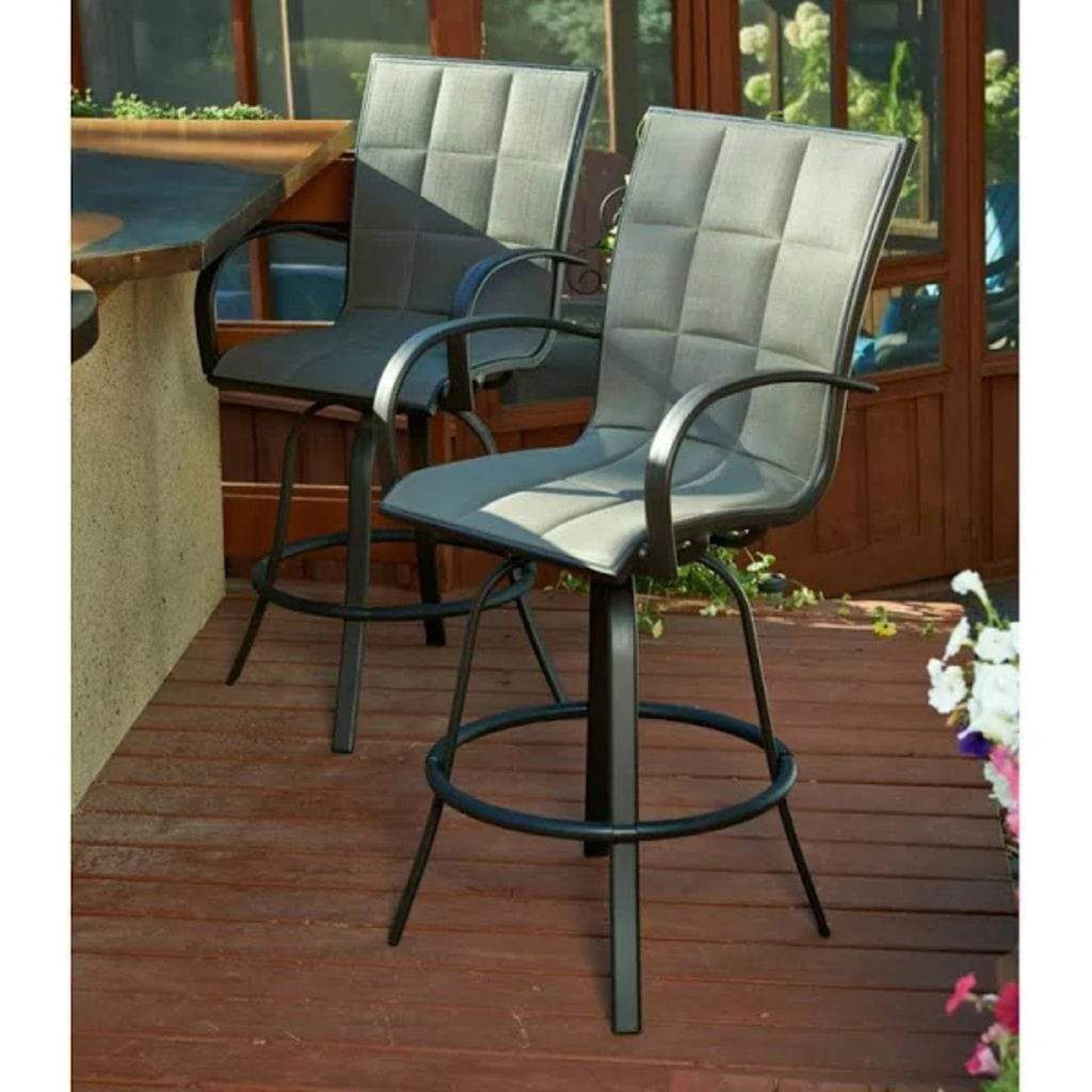 The Outdoor GreatRoom Company Empire Bar Stools (Set of 2)
