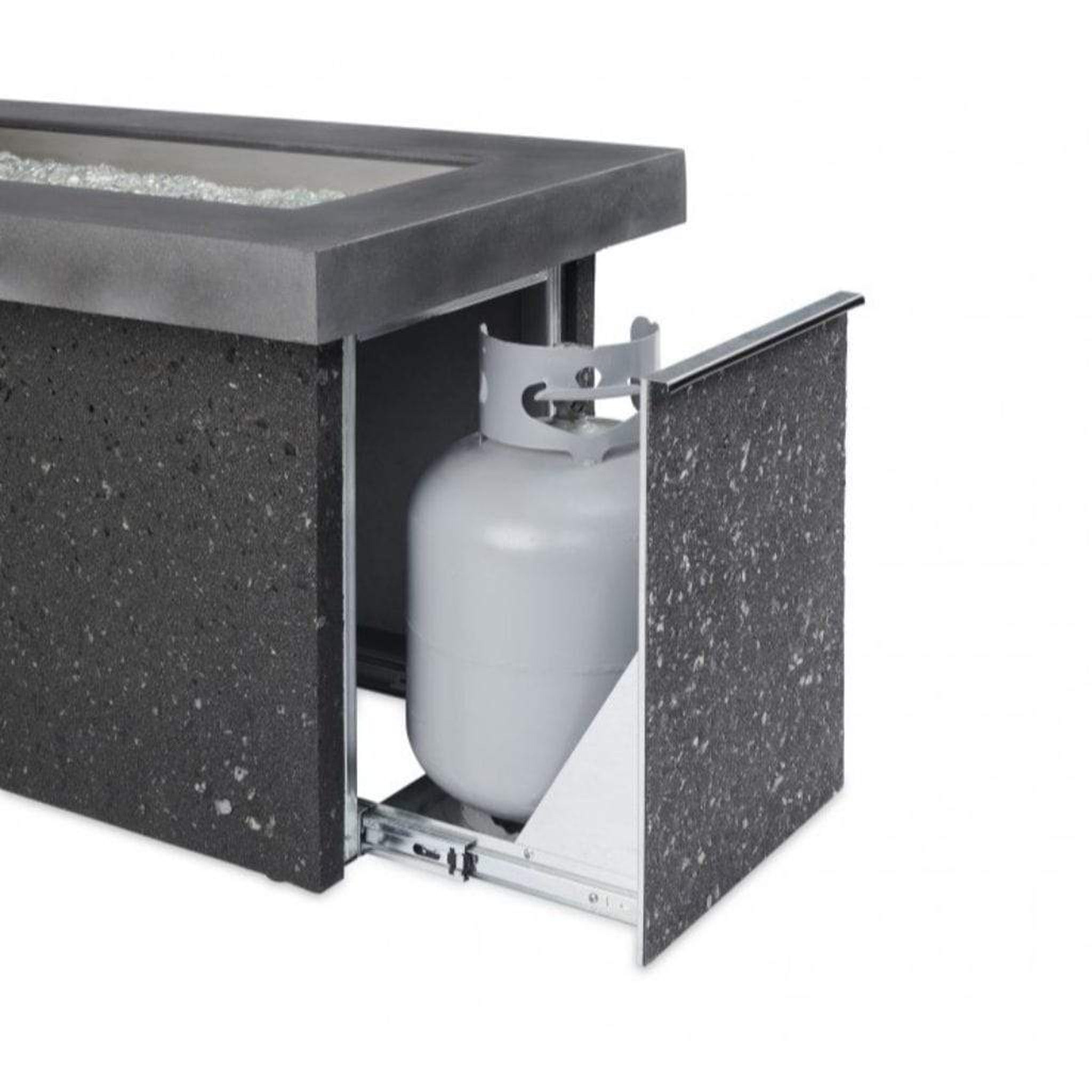 The Outdoor GreatRoom Company Key Largo 54" Linear Gas Fire Pit Table with Midnight Mist Supercast™ Top