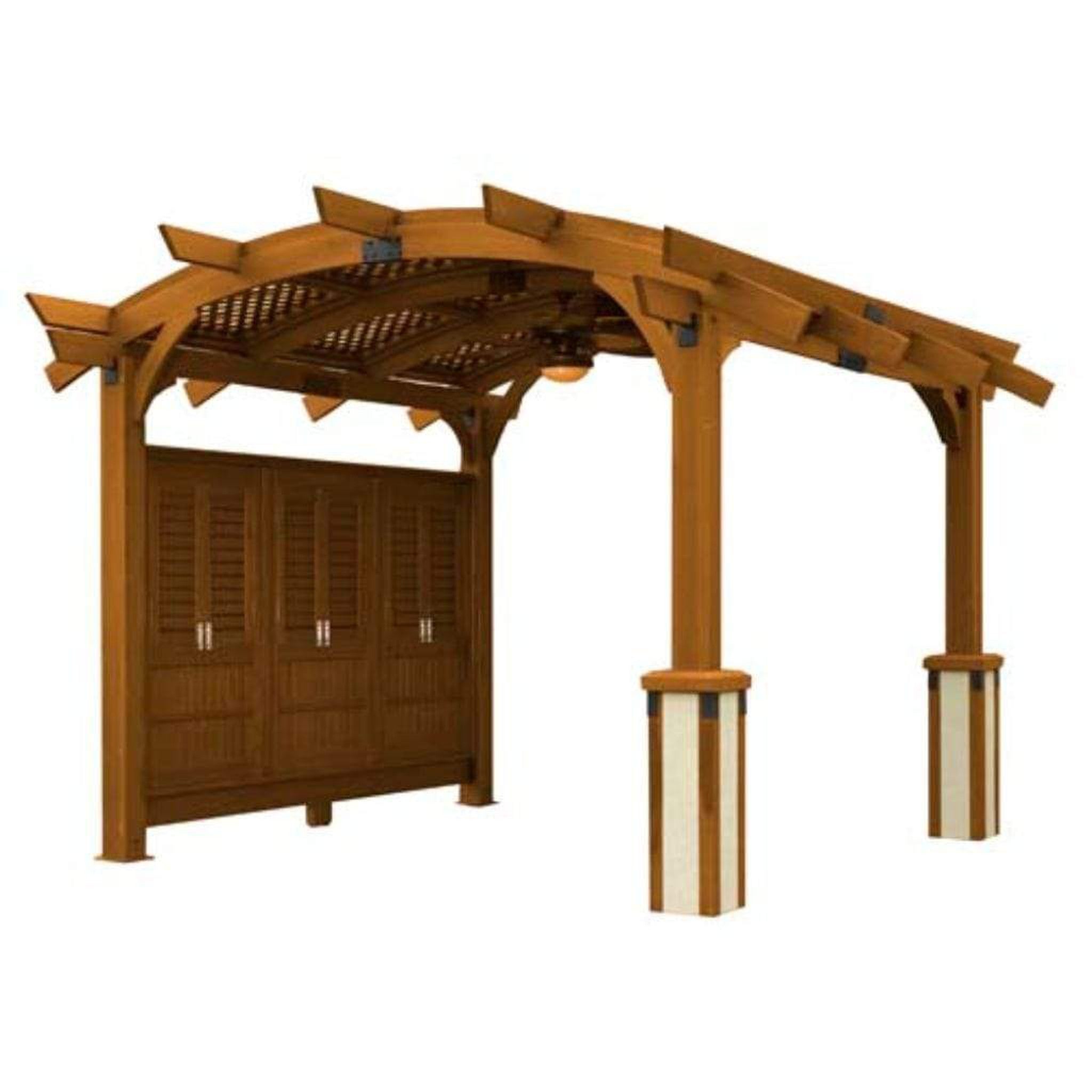 The Outdoor GreatRoom Company Privacy Wall with Shuttered Windows for 12' x 12' Sonoma Pergola