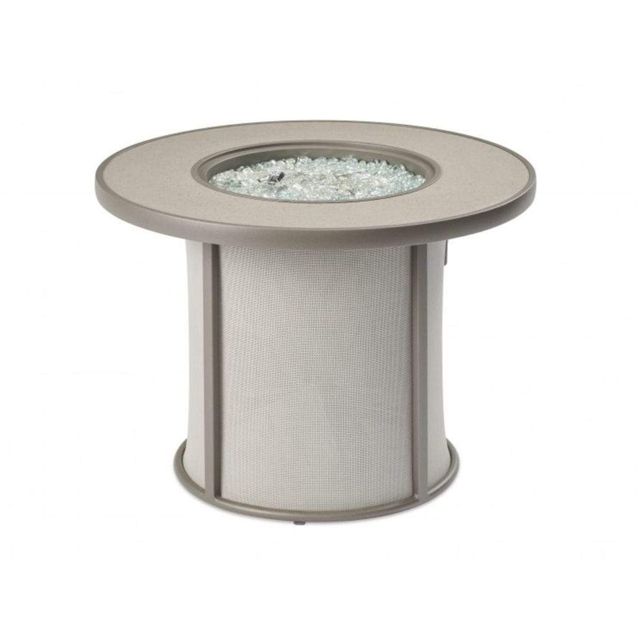 The Outdoor GreatRoom Company Stonefire 31" Round Gas Fire Pit Table with Dora Brown Composite Top