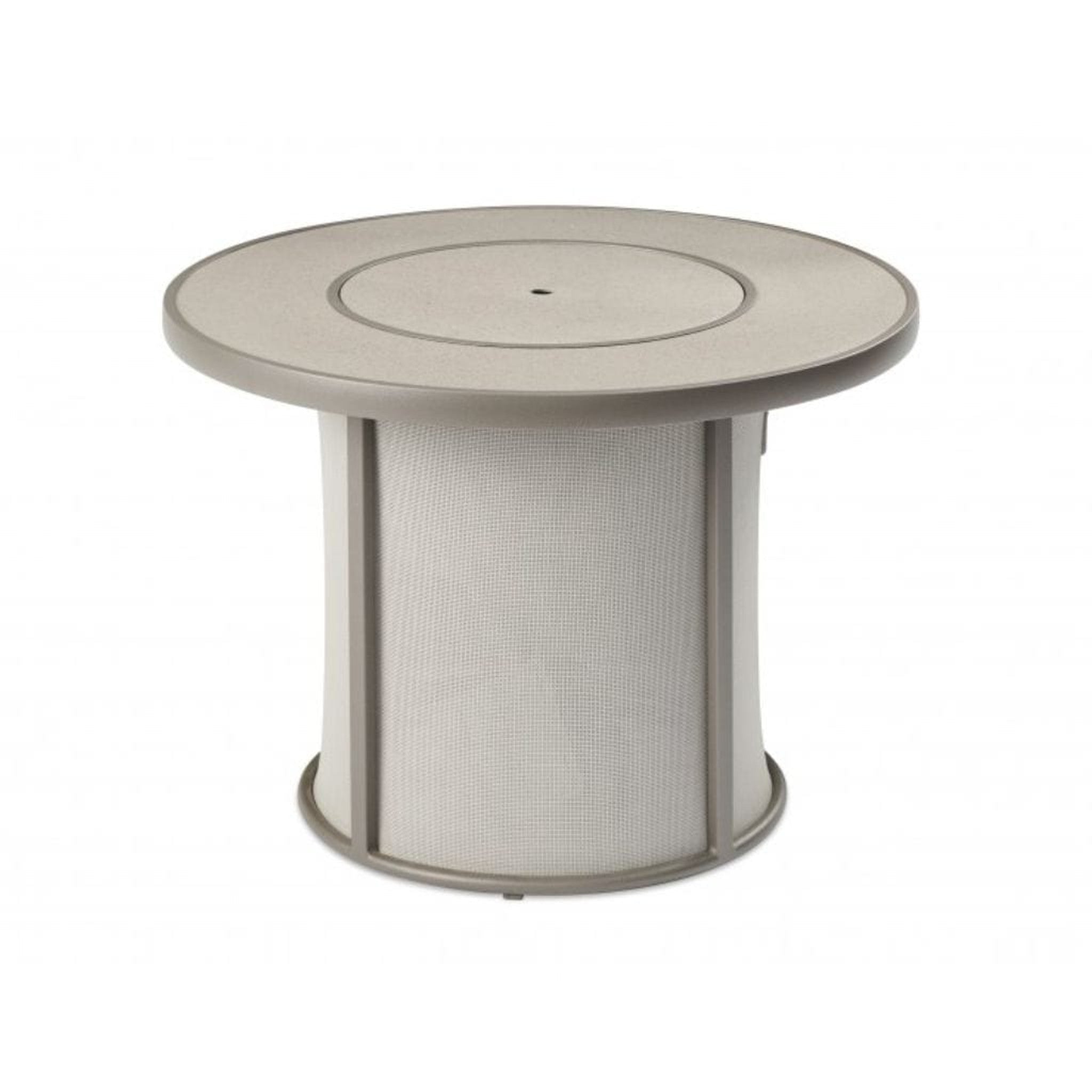 The Outdoor GreatRoom Company Stonefire 31" Round Gas Fire Pit Table with Dora Brown Composite Top