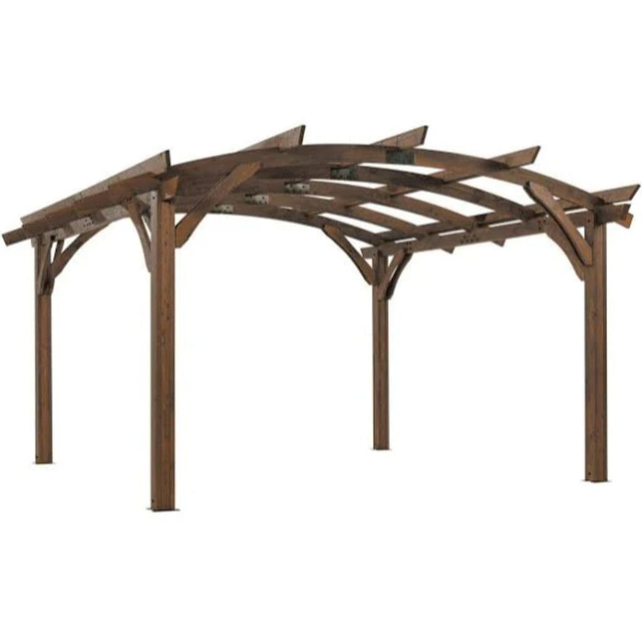The Outdoor GreatRoom Company Wood Lattice Panel Kit for 16' x 16' Sonoma Arched Pergola – Mocha or Redwood Finish