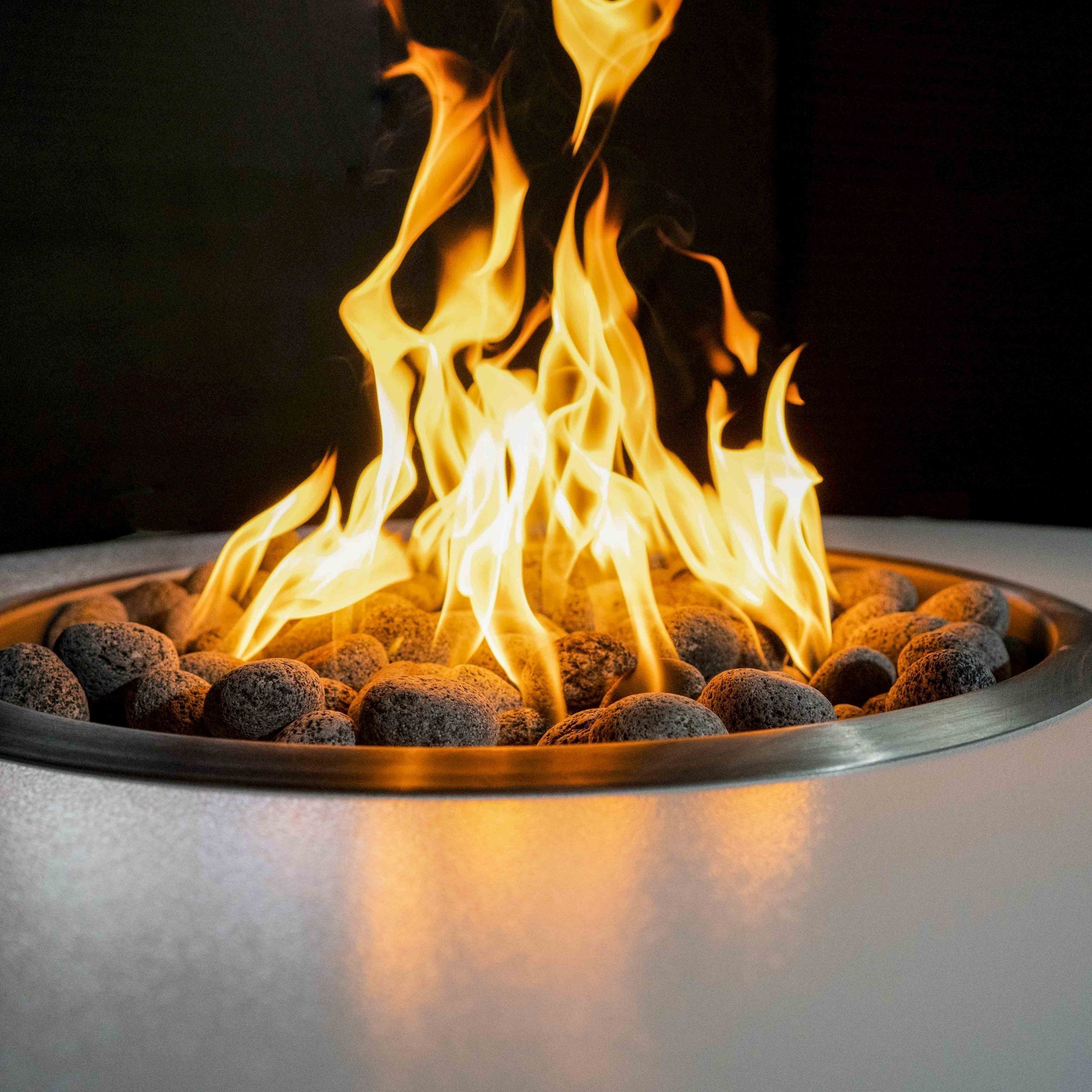 The Outdoor Plus - Isla 60" Copper Liquid Propane Fire Pit with Flame Sense with Spark Ignition