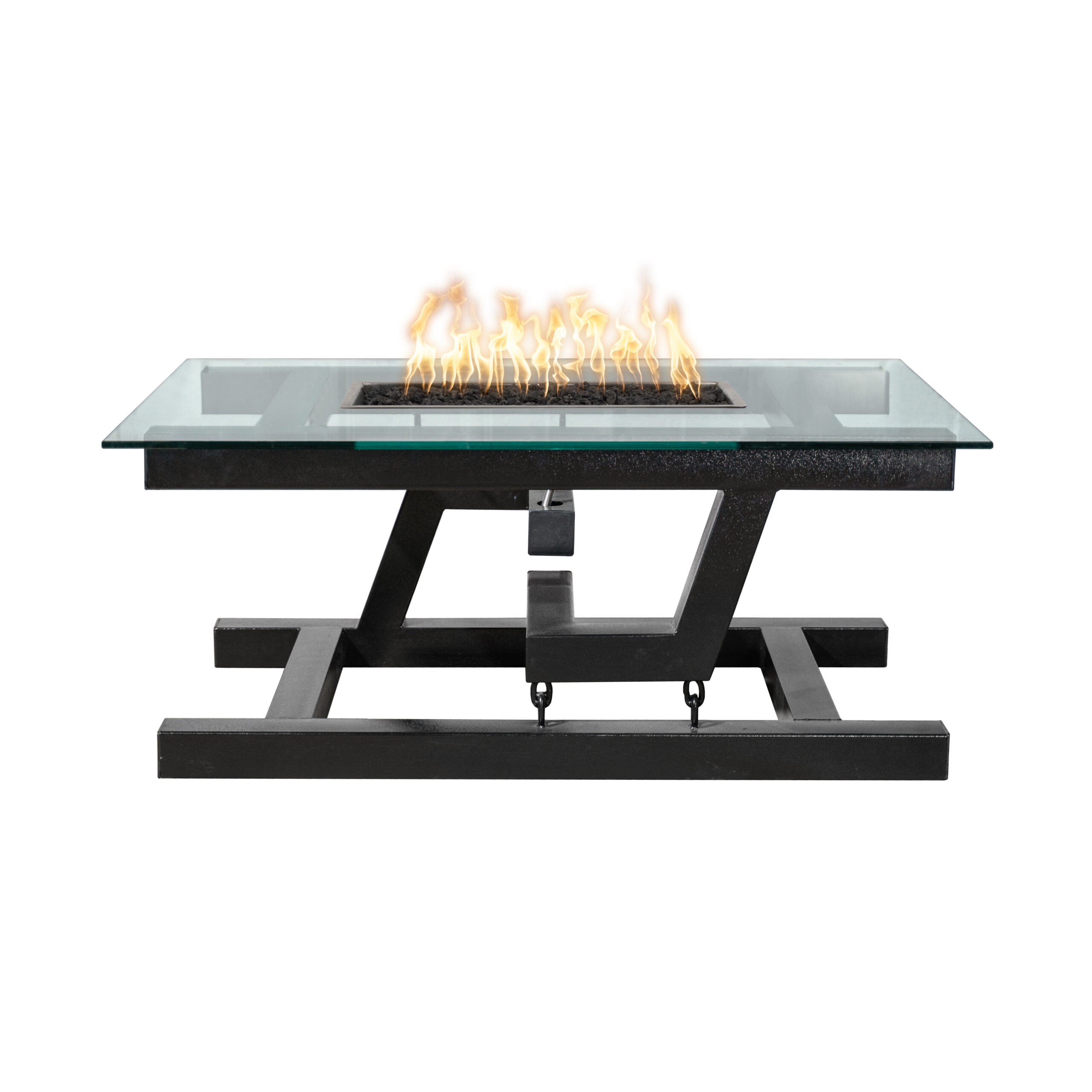 Newton 38" Copper Vein Powder Coated Metal Liquid Propane Fire Pit with Floating Appearance & Match Lit Ignition - The Outdoor Plus