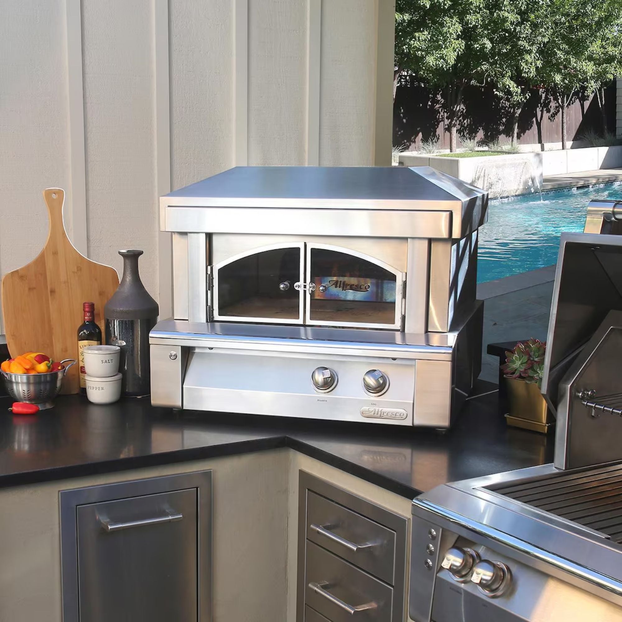 Alfresco 30-Inch Countertop Outdoor Gas Pizza Oven