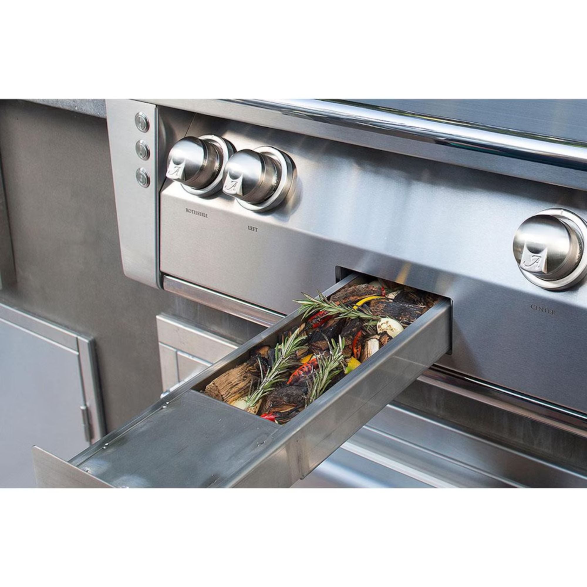 Alfresco 36" Signal White Built-In Gas Grill with Sear Zone & Rotisserie System