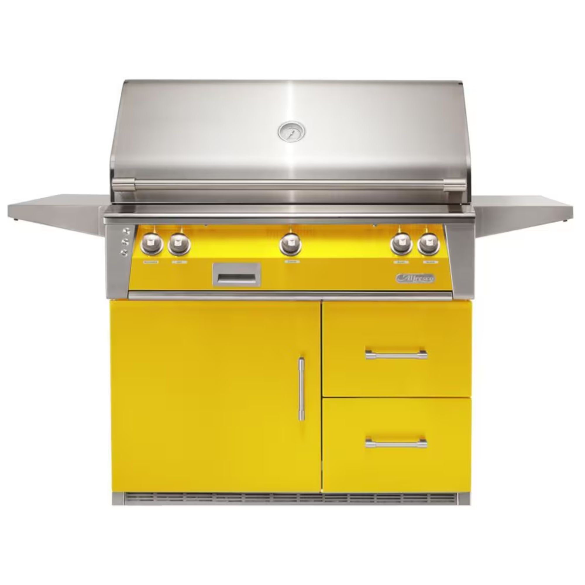 Alfresco 42-Inch Stainless Steel Freestanding Gas Grill w/ Rotisserie & Refrigerated Cart