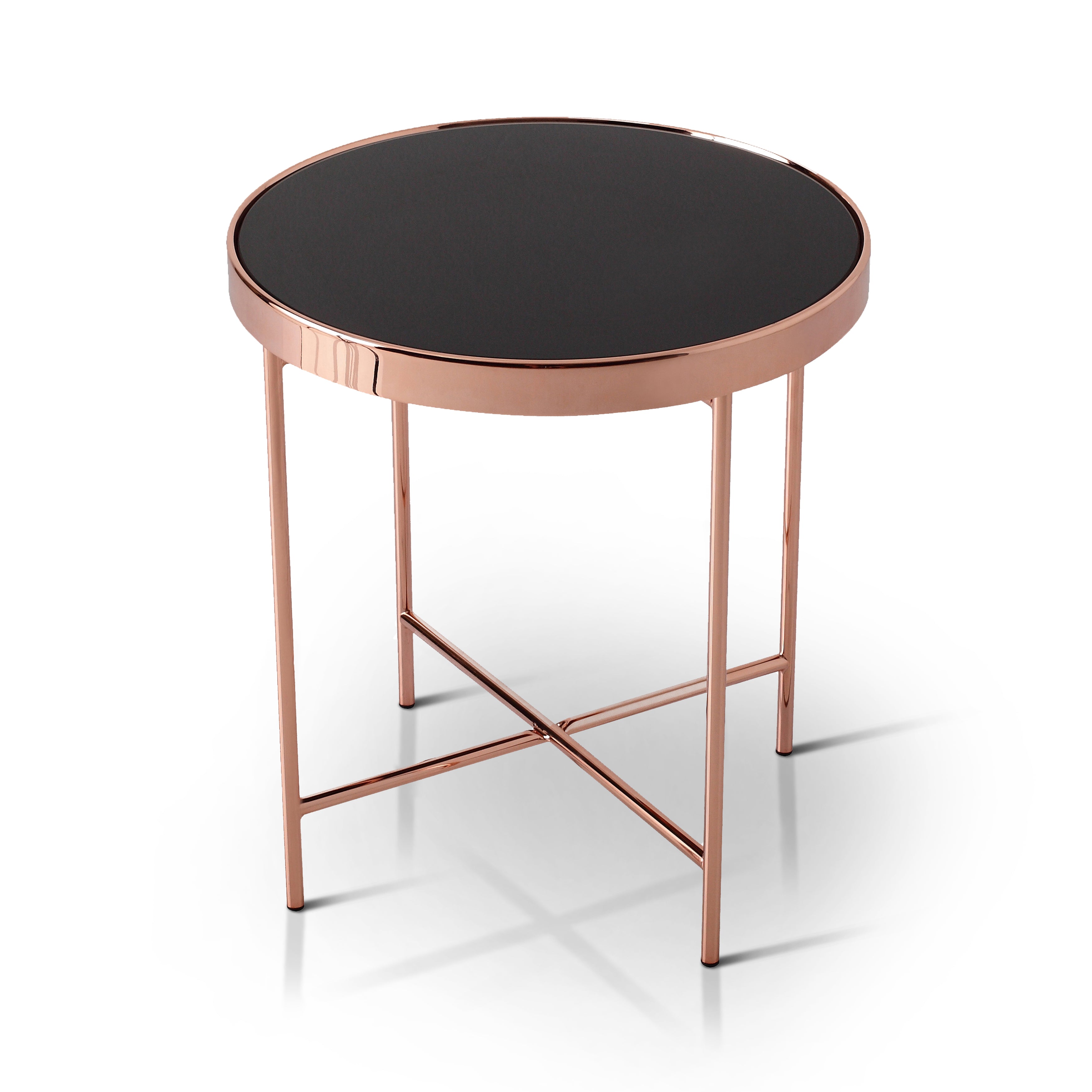 Matilda Contemporary Glass Top End Table