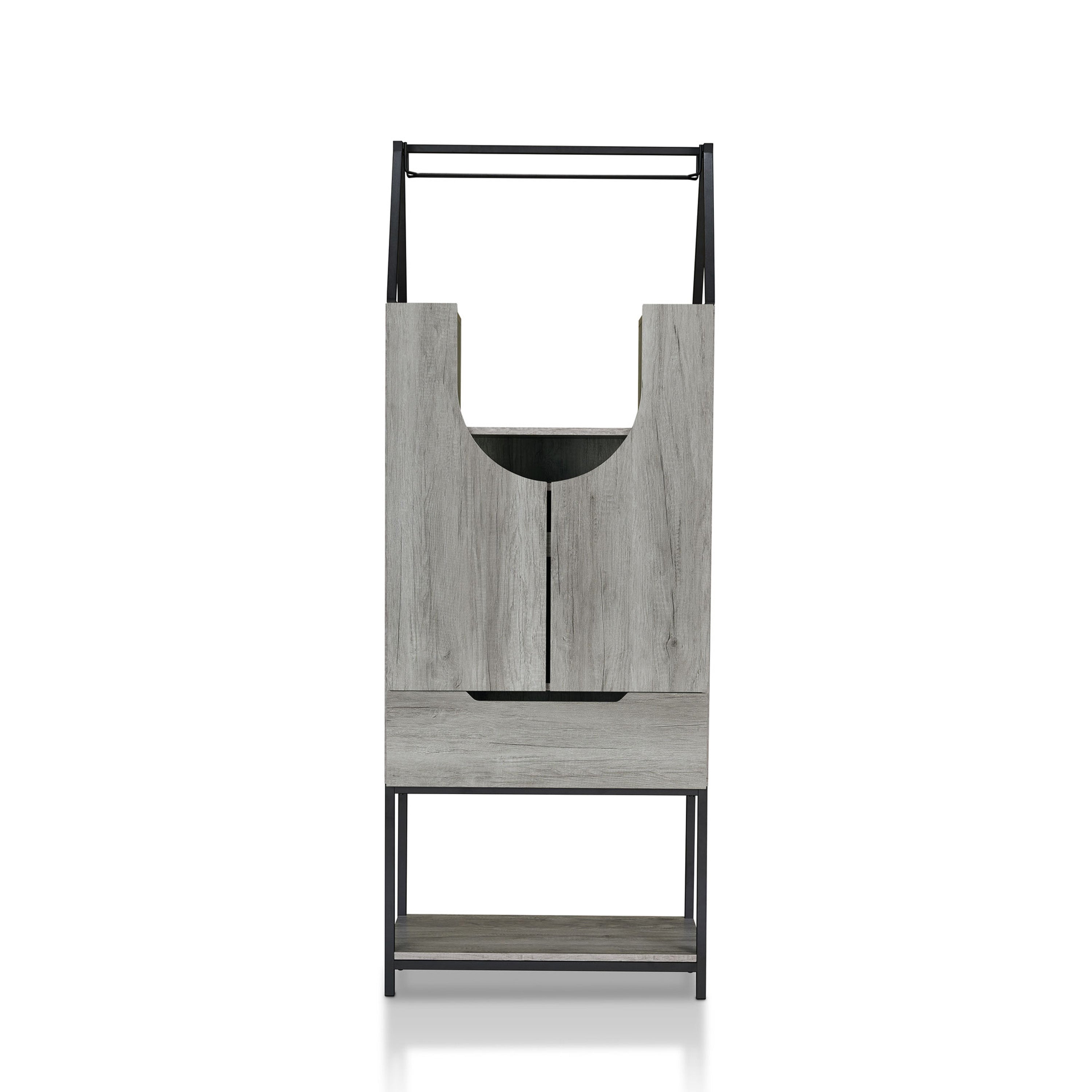Robble Multi-Storage Wine Cabinet in Vintage Gray Oak