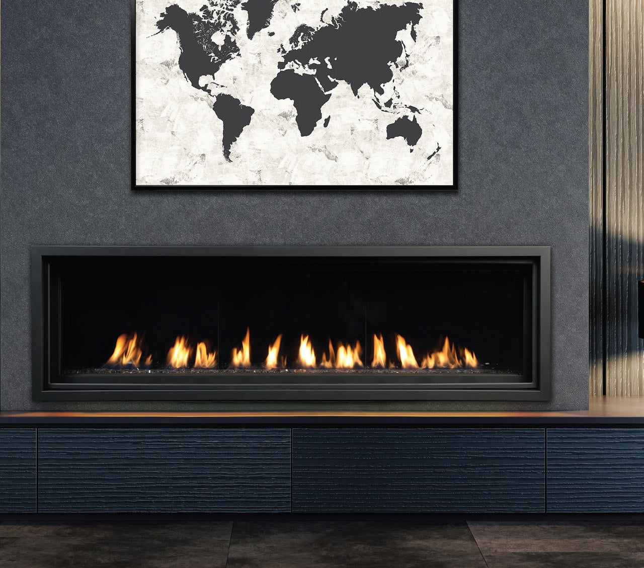 Kingsman ZCVRB72 72" Direct Vent Zero Clearance Natural Gas Fireplace
