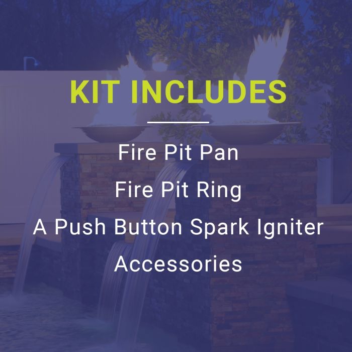 American Fireglass 30"x 6" Linear Channel Drop-In Pan with Spark Ignition Kit - Natural Gas