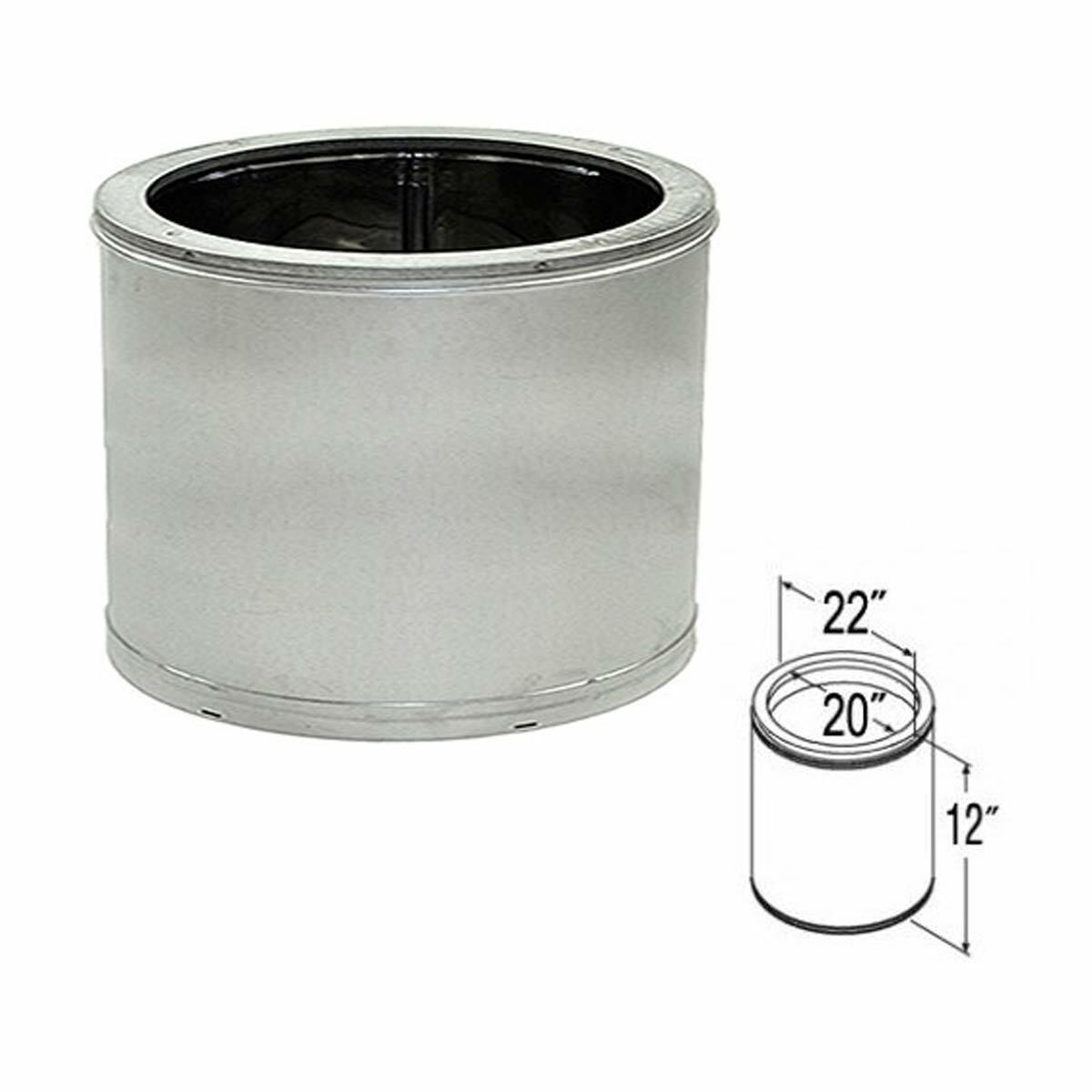 DuraTech | 20'' x 12'' Galvanized Chimney Pipe - 20DT-12