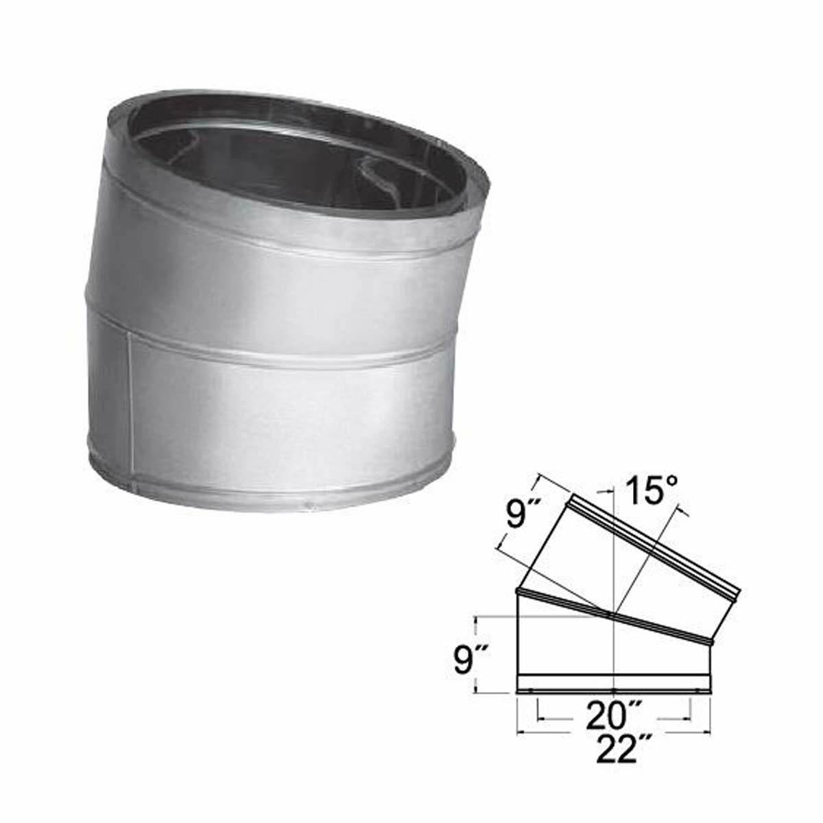DuraTech | 20DT-E15SS 15 Degree 20'' Stainless Steel Elbow