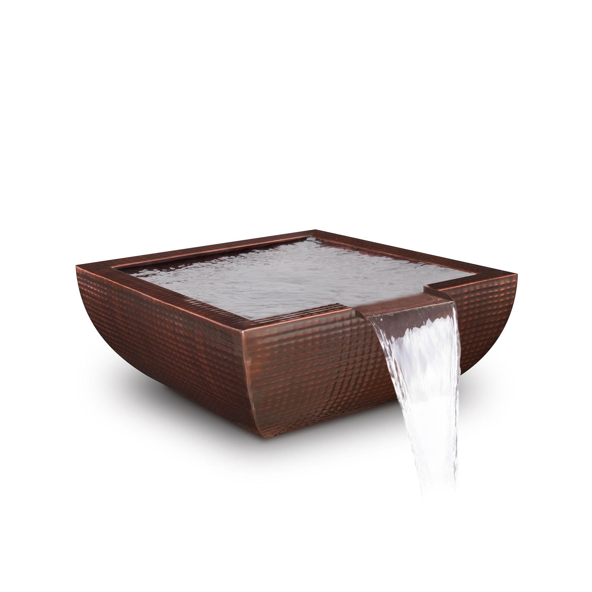 The Outdoor Plus - Avalon Hammered Copper & Stainless Steel Square Water Bowl