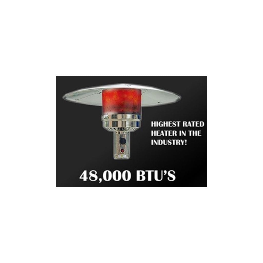 87" Stainless Steel/Black Patio Heater with Table - AZ Patio Heaters