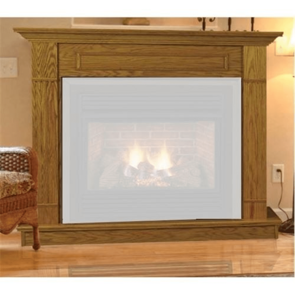 Monessen - 36" Oak/Birch Surround Wall Mantel Cabinet with Hearth for Fireplaces