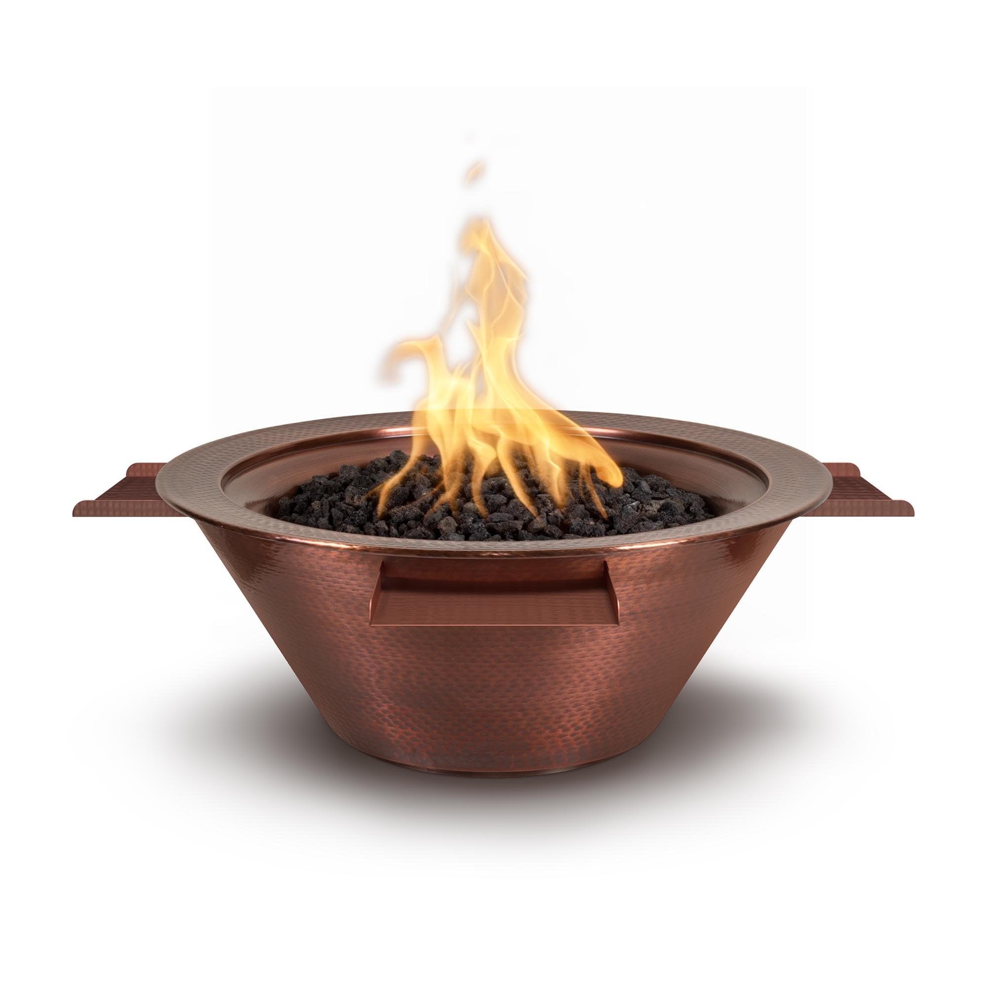 The Outdoor Plus - Cazo Hammered Copper 4 Way Spill Round Fire & Water Bowl 36"