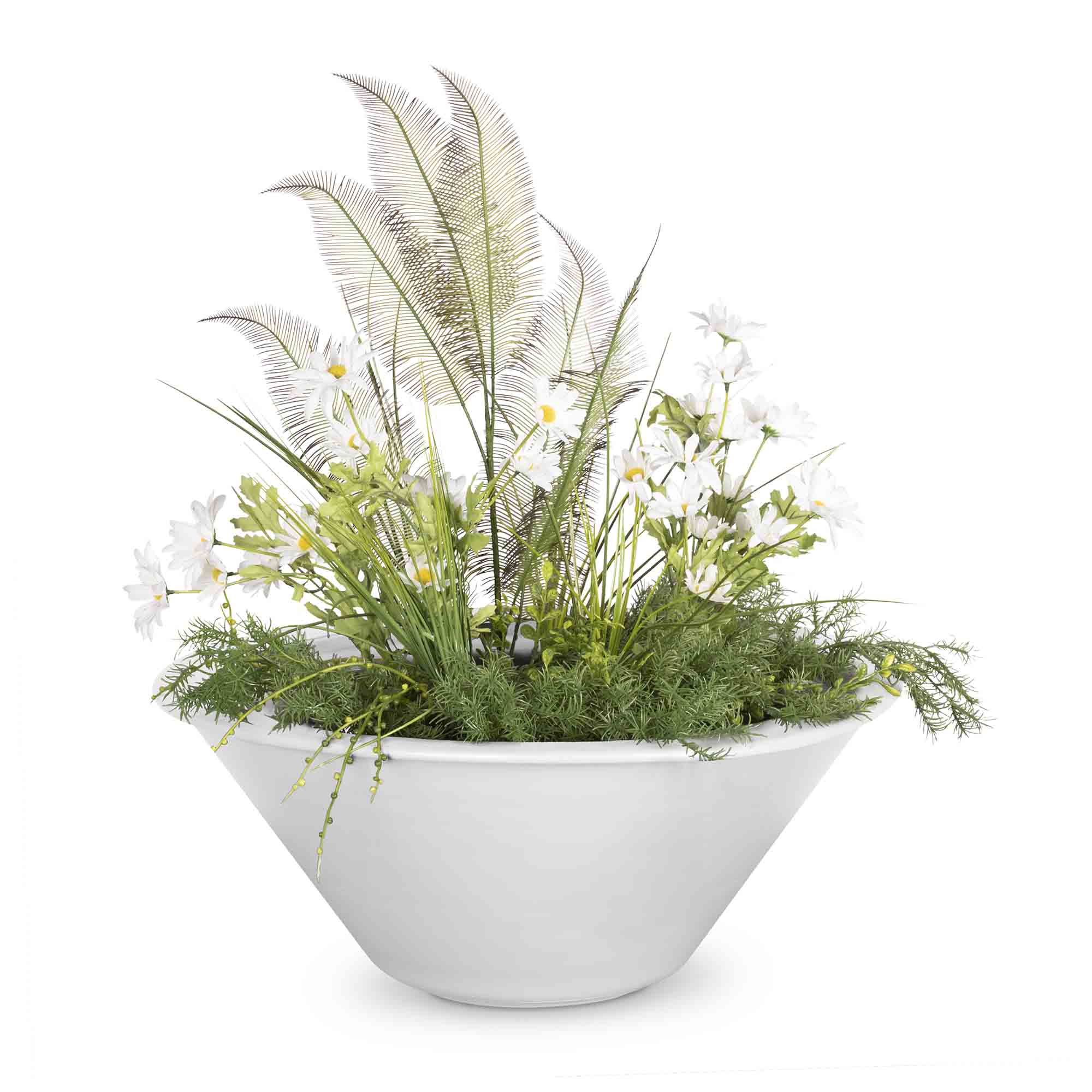 The Outdoor Plus - Cazo Powder Coated Steel Round Planter Bowl