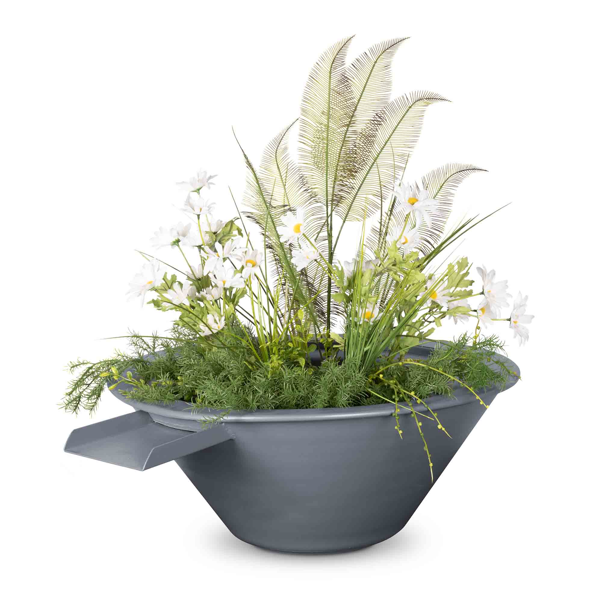 The Outdoor Plus - Cazo Powder Coated Steel Round Planter Bowl