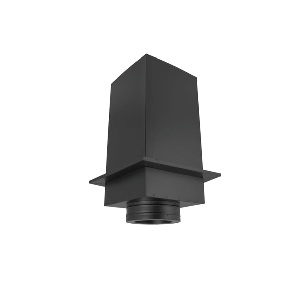 DuraVent - Cathedral Ceiling With Black Single Wall Pipe Wood Stove Chimney Kit