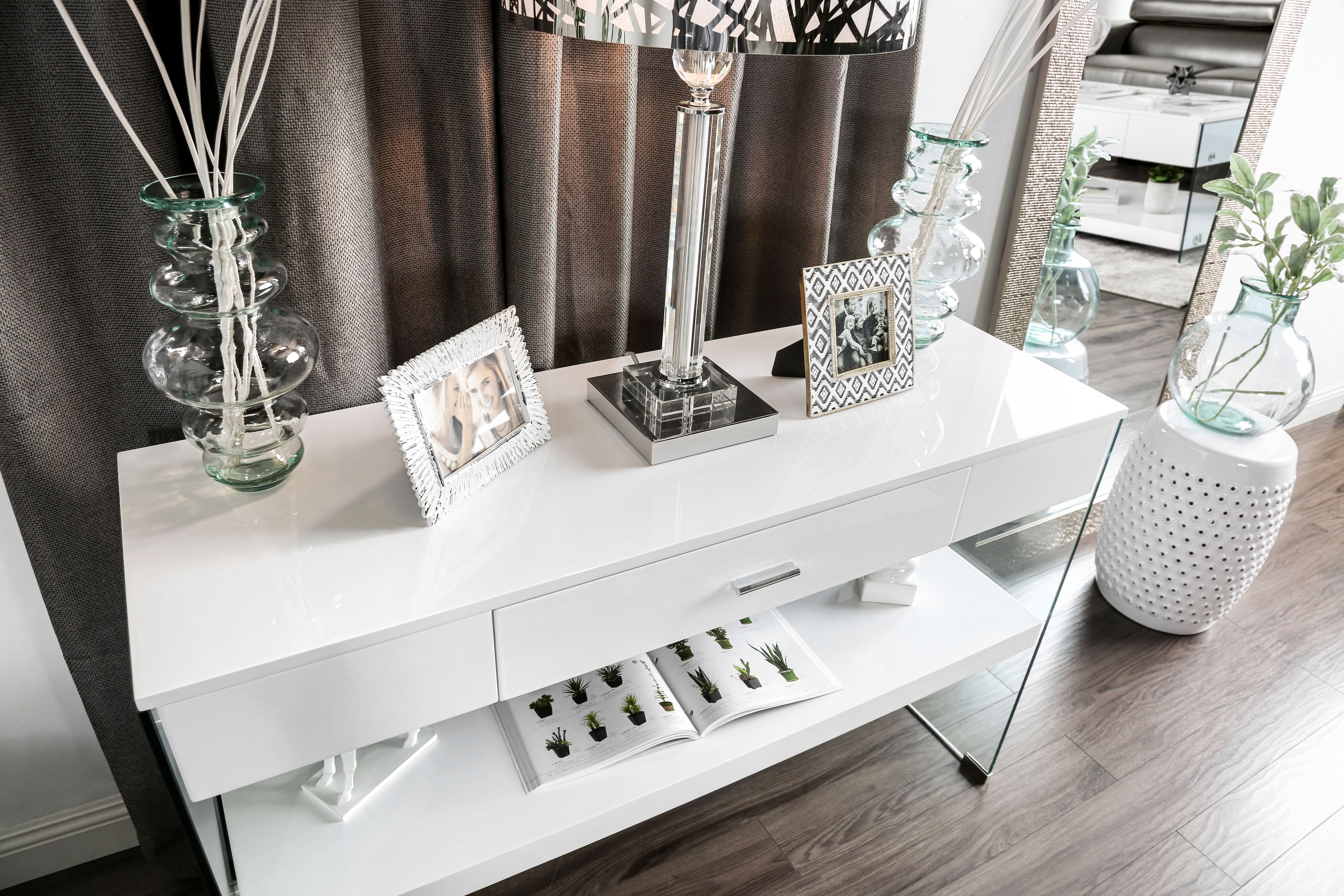 Beliza Contemporary Multi-Storage Sofa Table