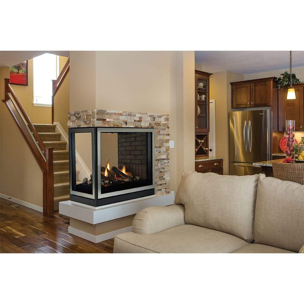 Empire 36" Tahoe Premium Peninsula Propane Gas Direct Vent Fireplace - Millivolt Control With On/Off Switch