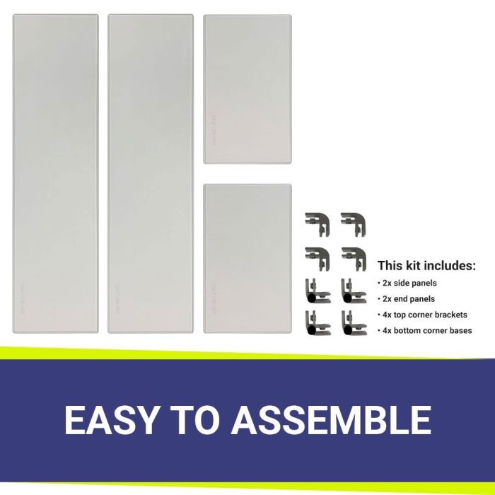 American Fire Glass Rectangular Glass Flame Guard for 18" x 6" Drop-In Fire Pit Pan
