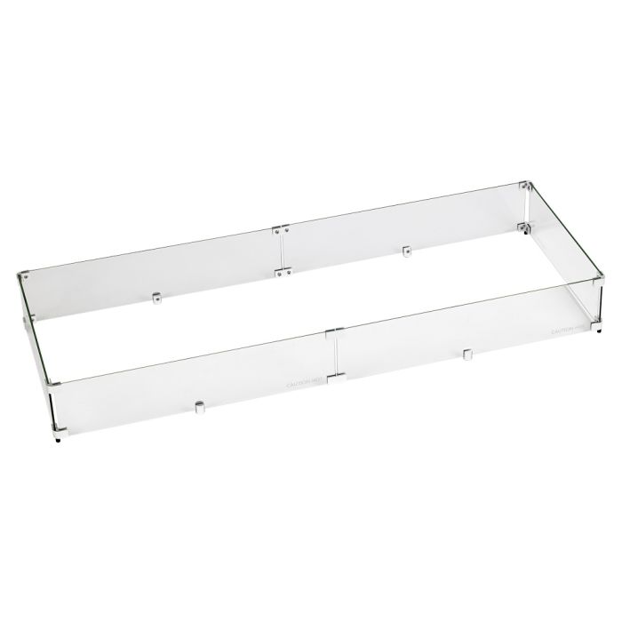 American Fire Glass Rectangular Glass Flame Guard for 48" x 14" Drop-In Fire Pit Pan