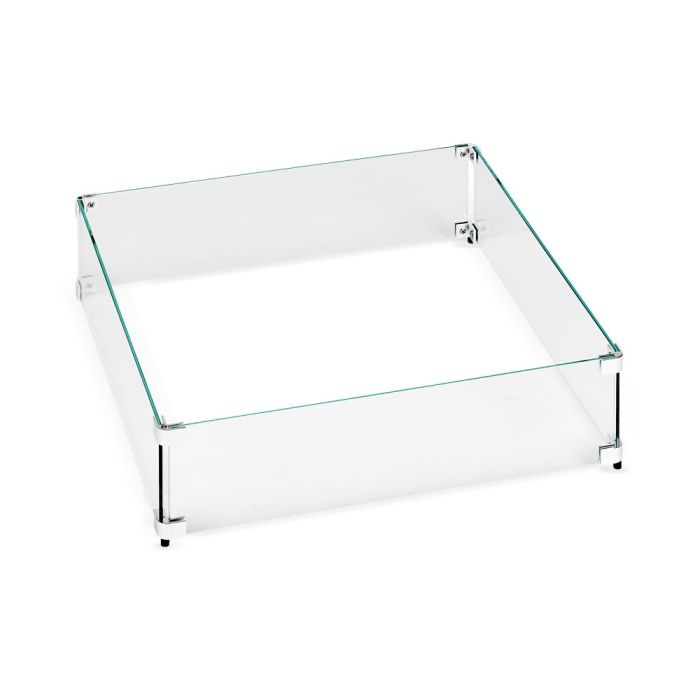 American Fireglass Square Glass Flame Guard for 24" Square Drop-In Fire Pit Pan