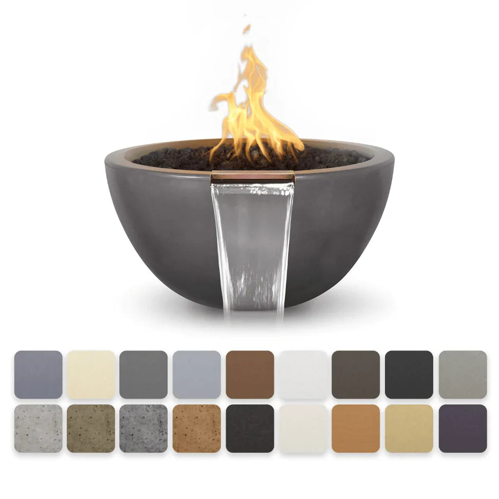 The Outdoor Plus - Luna GFRC Concrete Round Fire & Water Bowl 30"