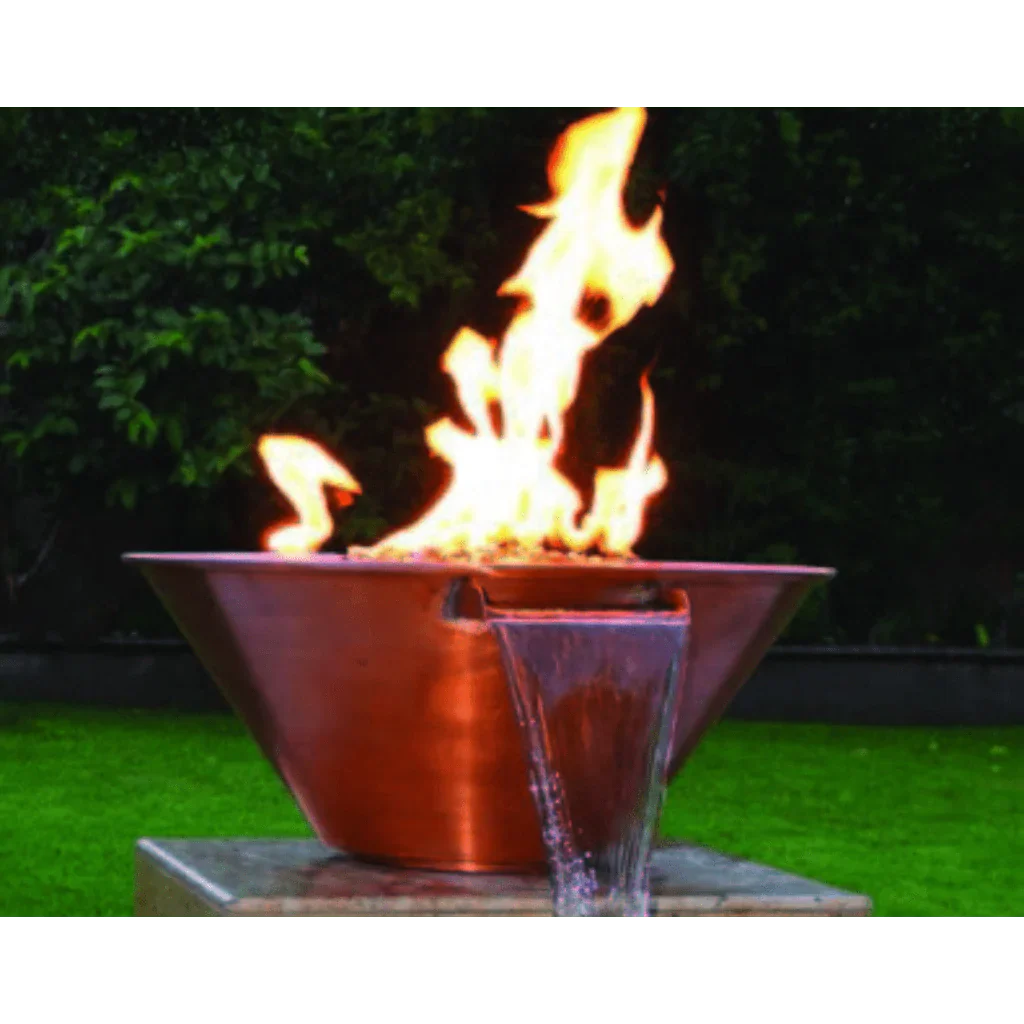The Outdoor Plus - Cazo Hammered Copper Round Fire & Water Bowl 30"