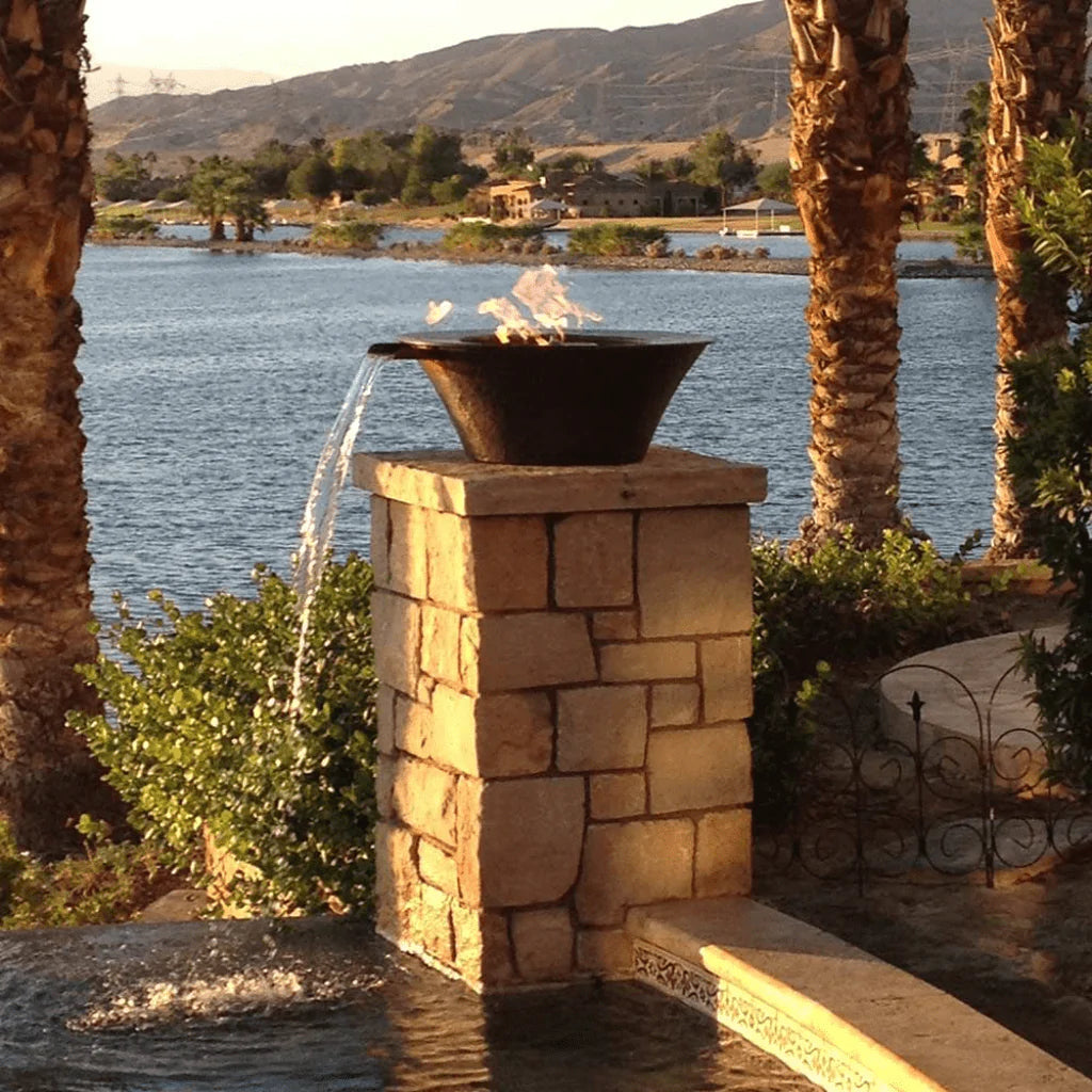 The Outdoor Plus - Cazo Powder Coated Steel Round Fire & Water Bowl 36"