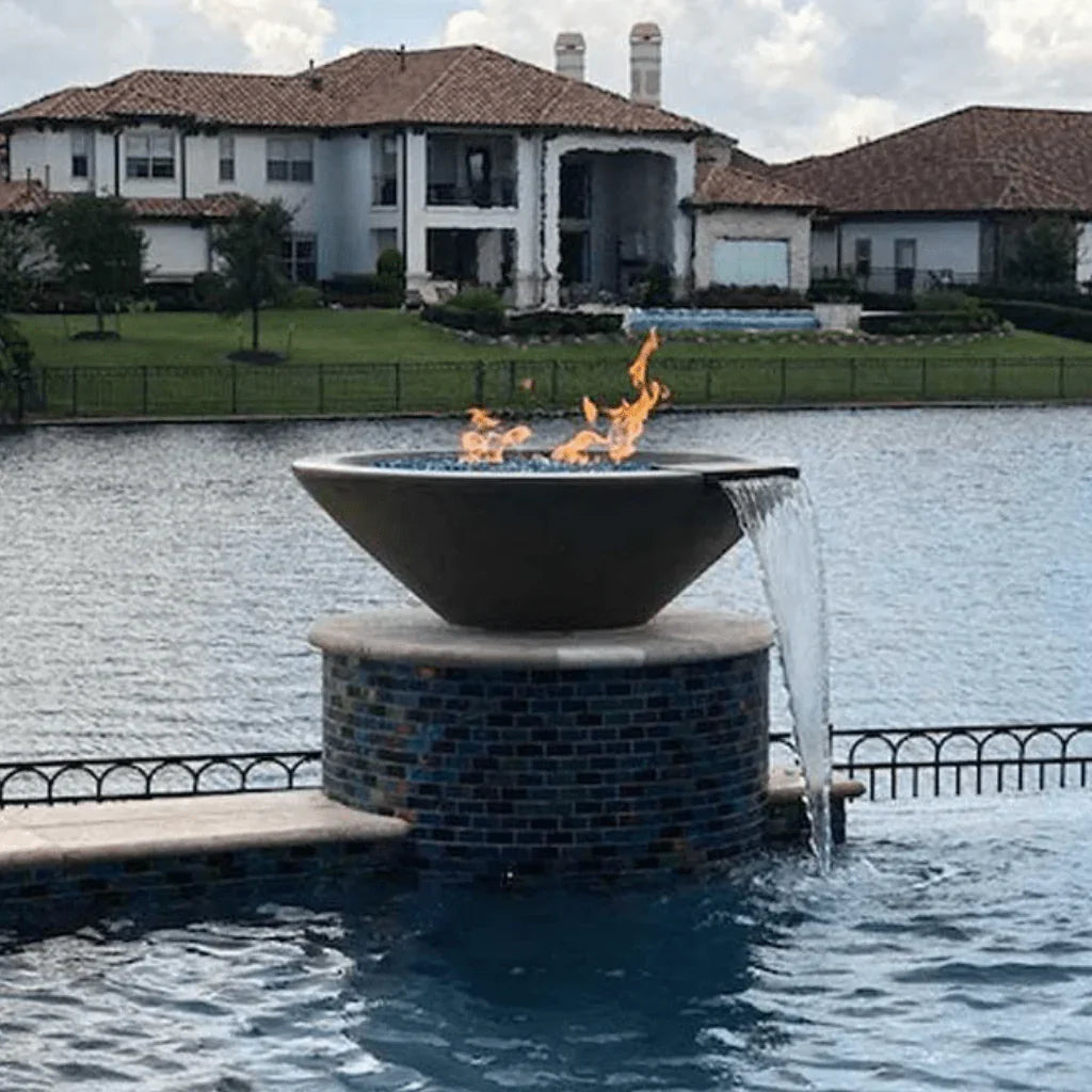 The Outdoor Plus - Cazo GFRC Concrete Round Fire and Water Bowl 24"