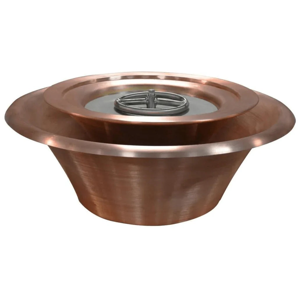 The Outdoor Plus 30 Inch Cazo Hammered Copper 360° Spill Round Fire & Water Bowl