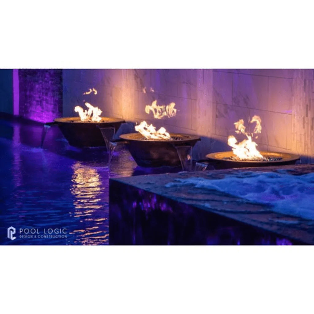 The Outdoor Plus - Cazo Hammered Copper 4 Way Spill Round Fire & Water Bowl 36"