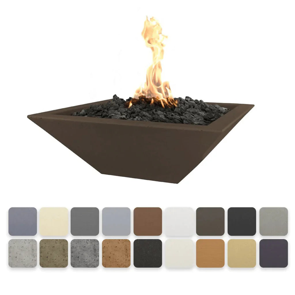 The Outdoor Plus - Maya GFRC Concrete Square Fire Bowl 36"