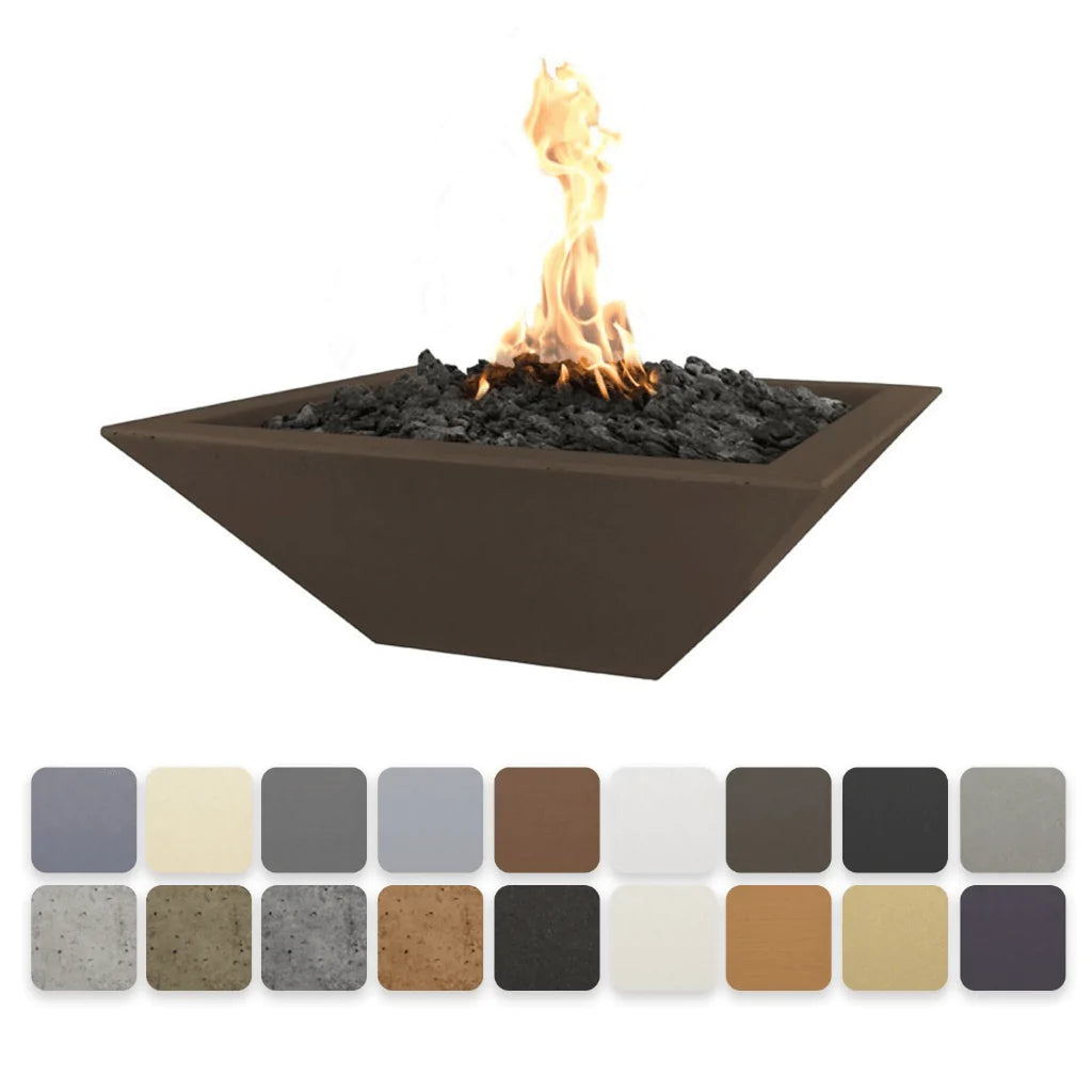 The Outdoor Plus - Maya GFRC Concrete Square Fire Bowl 24"
