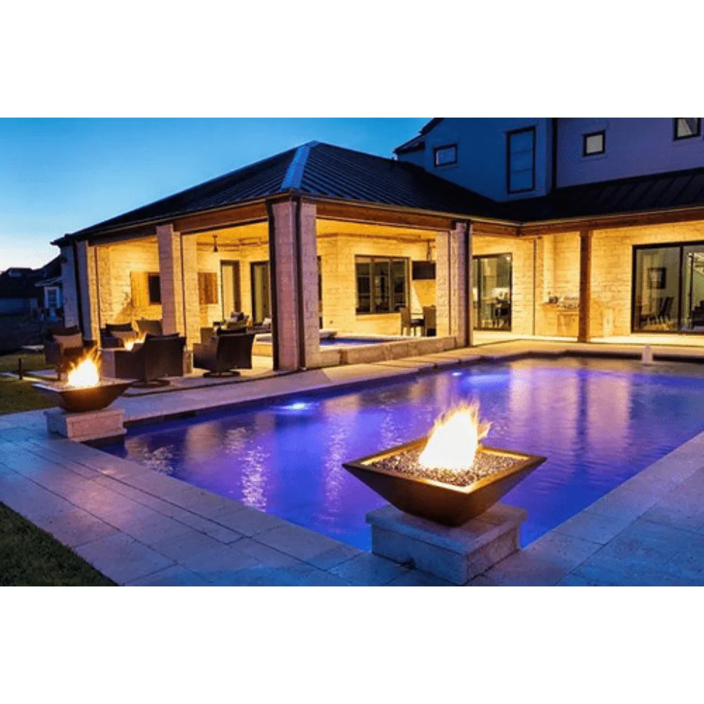 The Outdoor Plus - Maya Powder Coated Steel Square Fire Bowl 24"