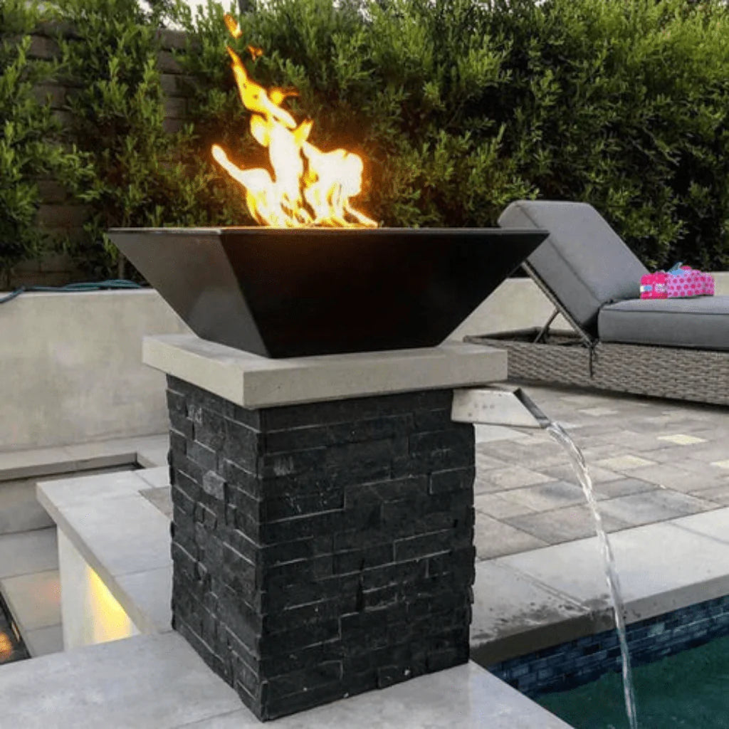 The Outdoor Plus - Maya Powder Coated Steel Square Fire Bowl 36"