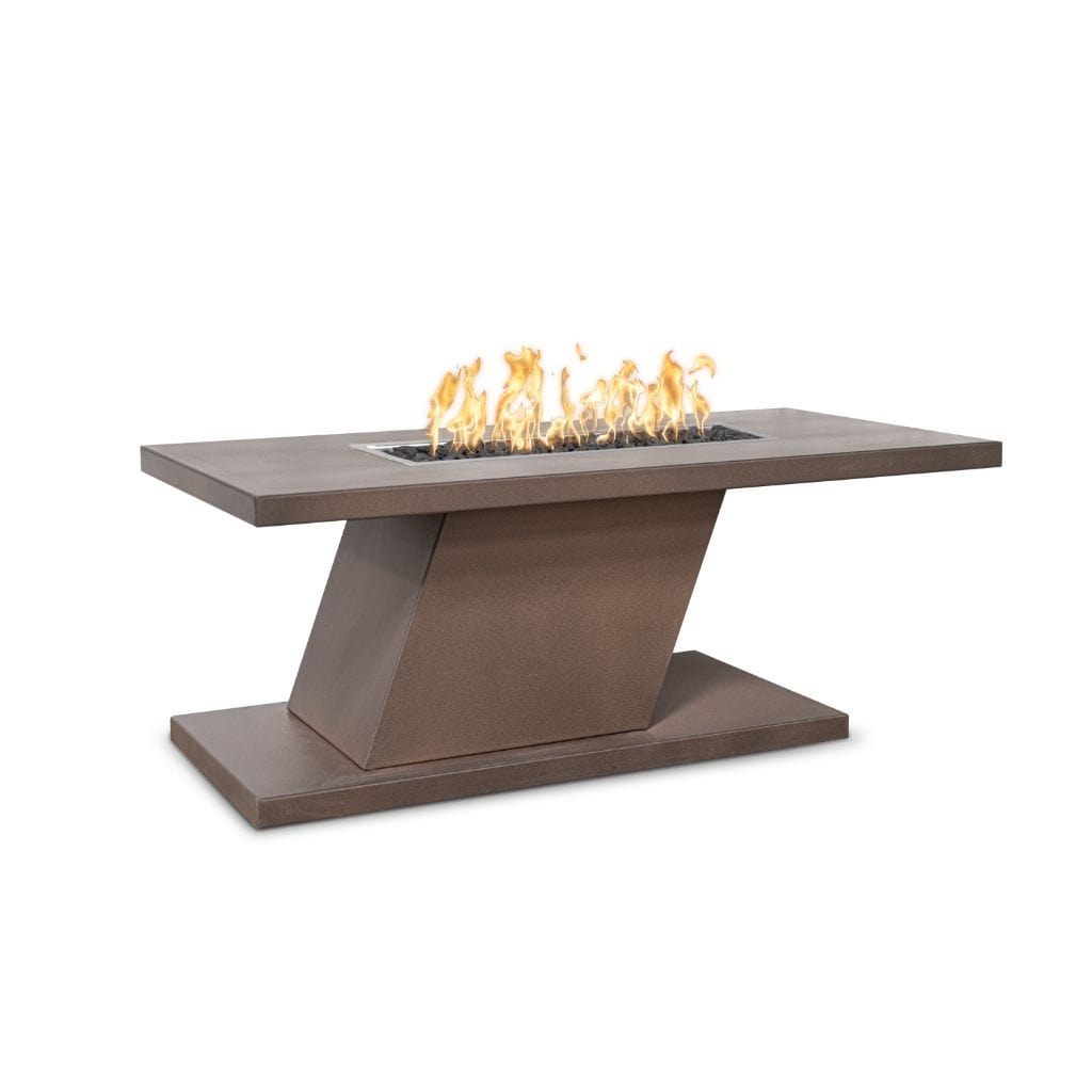 72" Imperial Copper & Corten Steel & Stainless Steel Rectangle Fire Pit - 24" tall - The Outdoor Plus