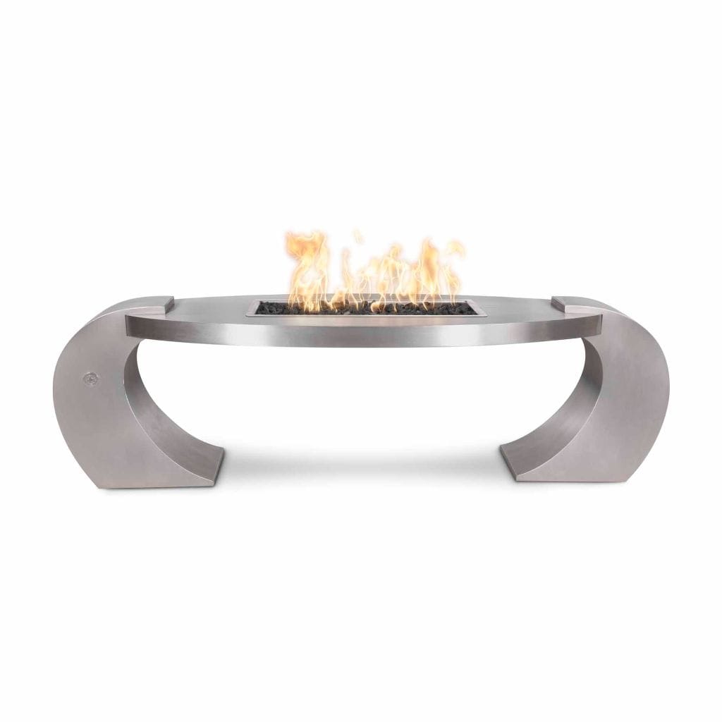 86" Vernon Stainless Steel Fire Pit Table - The Outdoor Plus