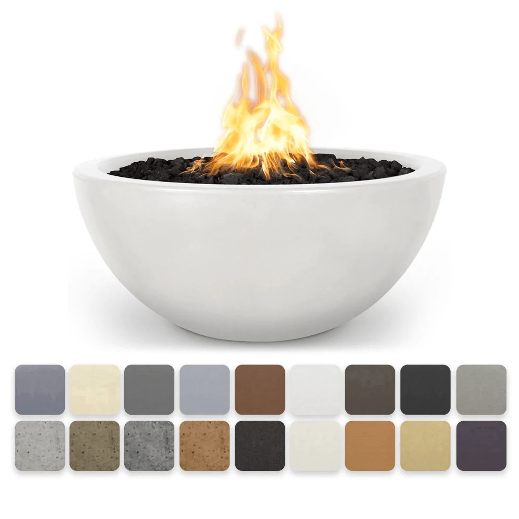 The Outdoor Plus - Luna GFRC Concrete Round Liquid Propane Fire Pit 38"