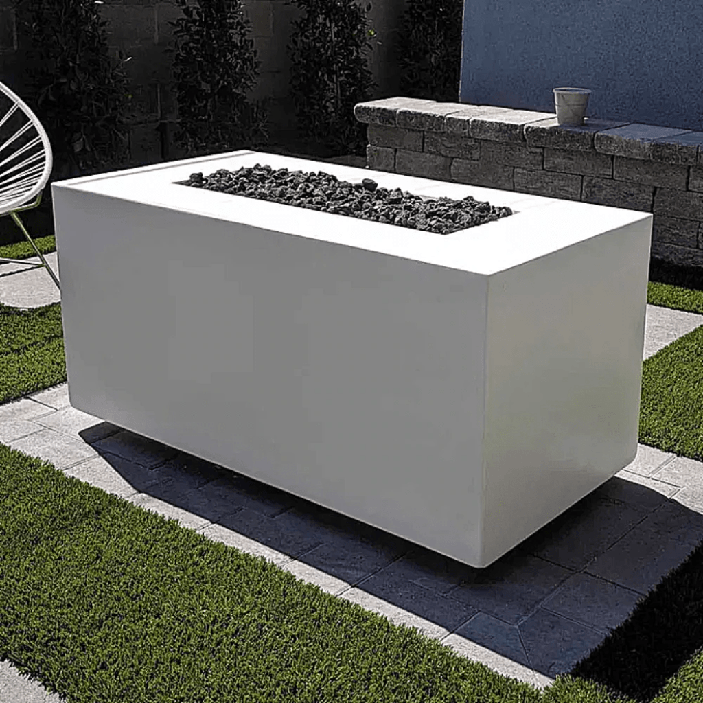 The Outdoor Plus 60 Inch Pismo GFRC Concrete Rectangle Liquid Propane Fire Pit