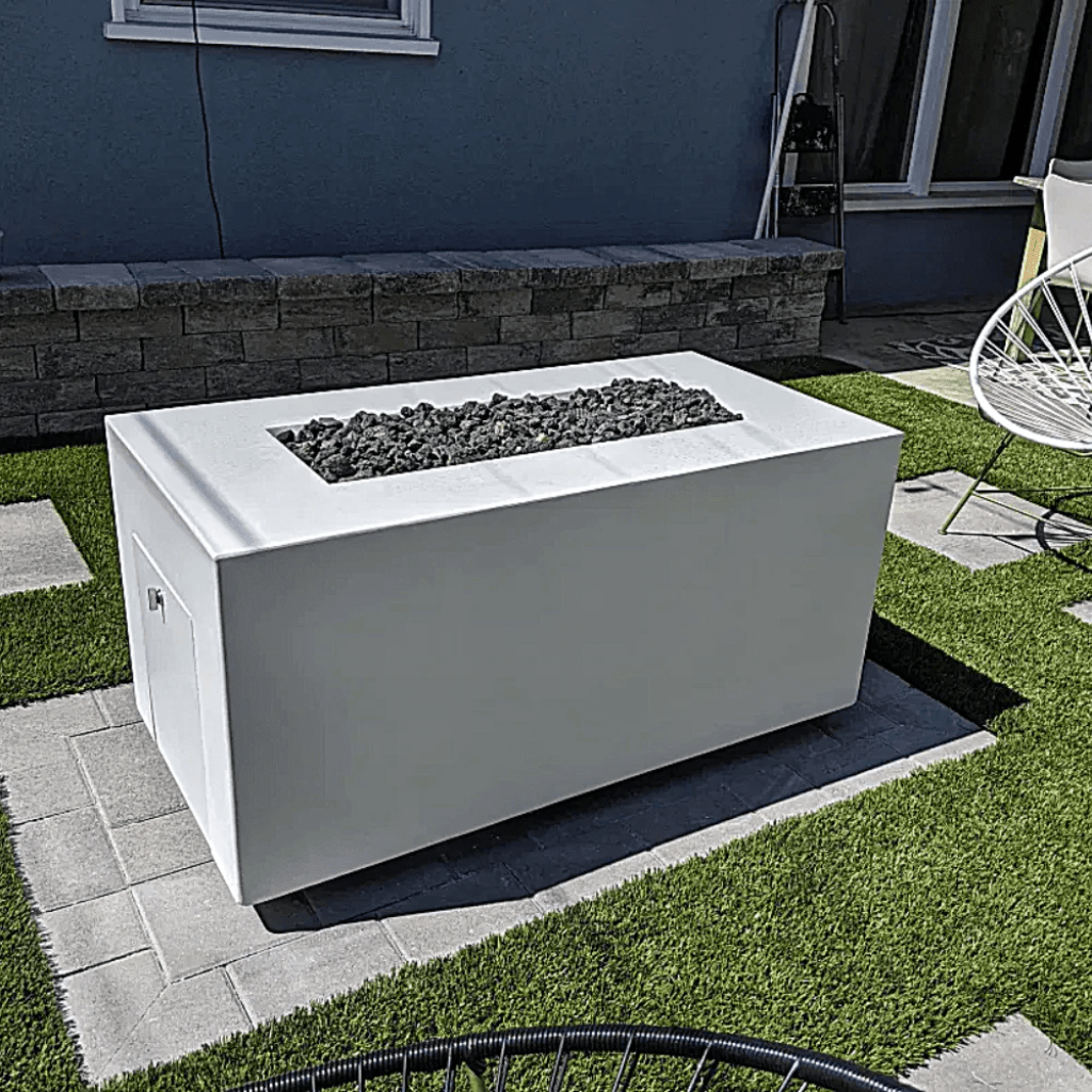 The Outdoor Plus 60 Inch Pismo GFRC Concrete Rectangle Liquid Propane Fire Pit