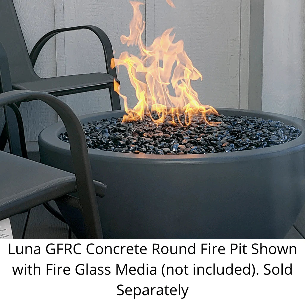 The Outdoor Plus - Luna GFRC Concrete Round Liquid Propane Fire Pit 38"