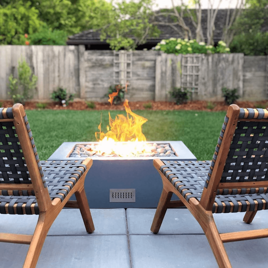 The Outdoor Plus - Quad GFRC Concrete Square Natural Gas Fire Pit 36"