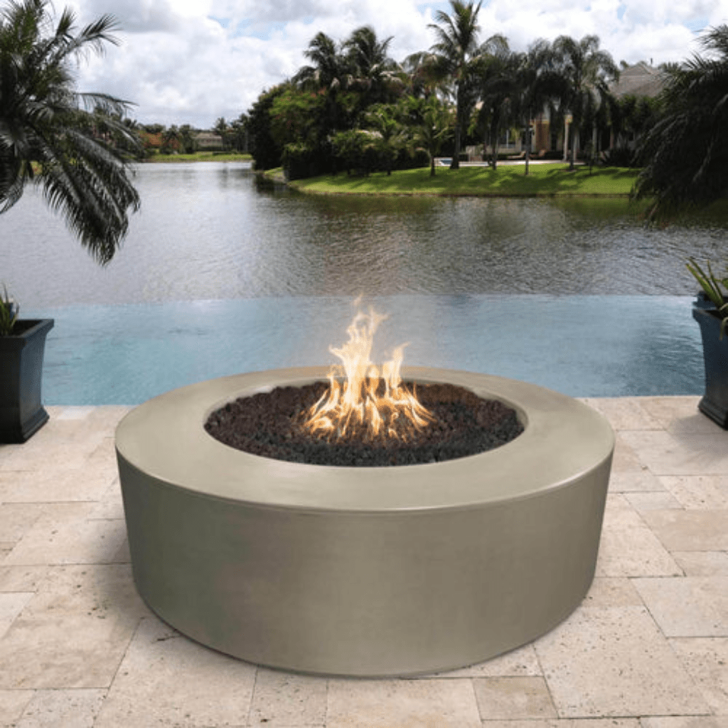 The Outdoor Plus - Florence GFRC Concrete Round Natural Gas Fire Pit 46"