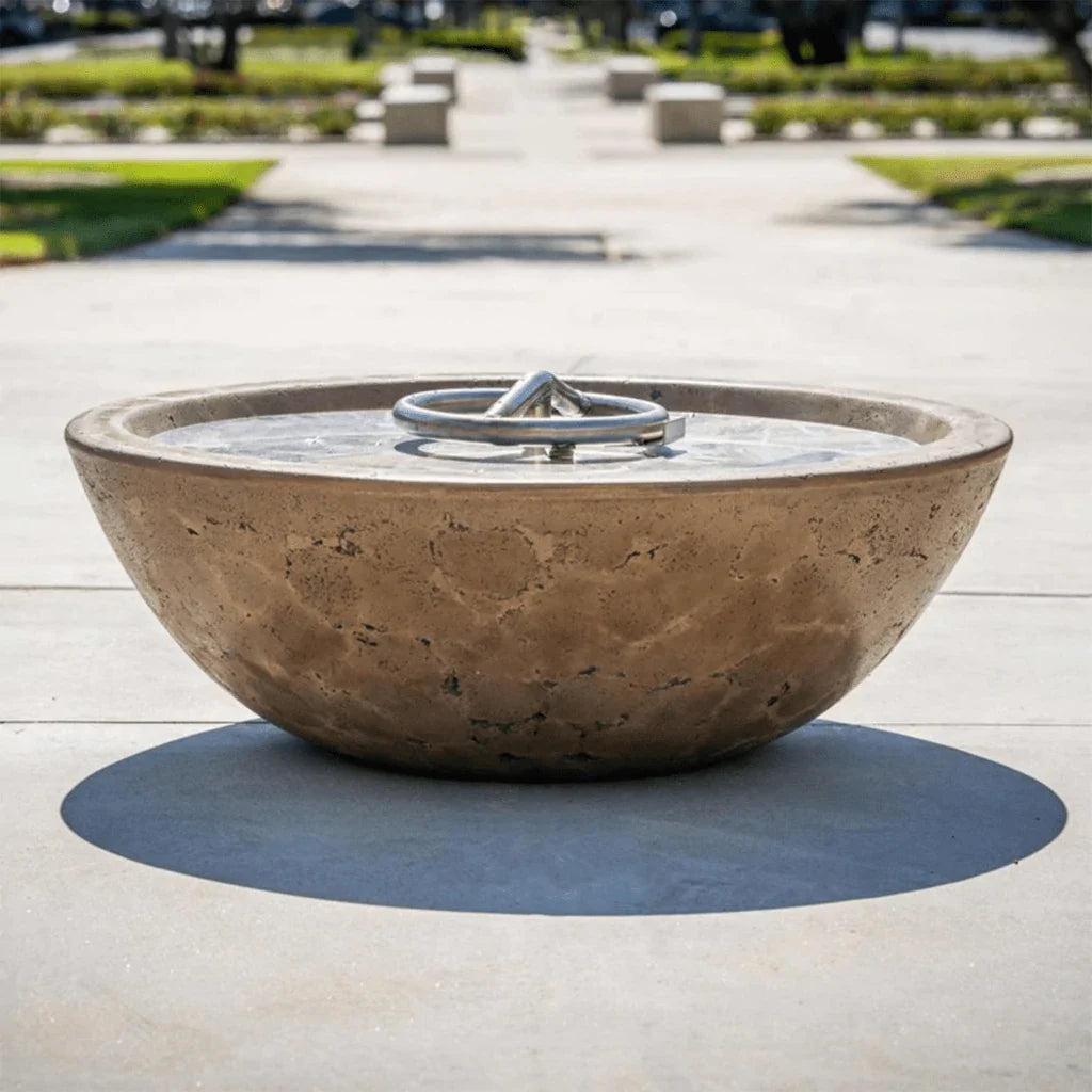The Outdoor Plus 48 Inch Sedona Narrow Ledge GFRC Concrete Round Liquid Propane Fire Pit