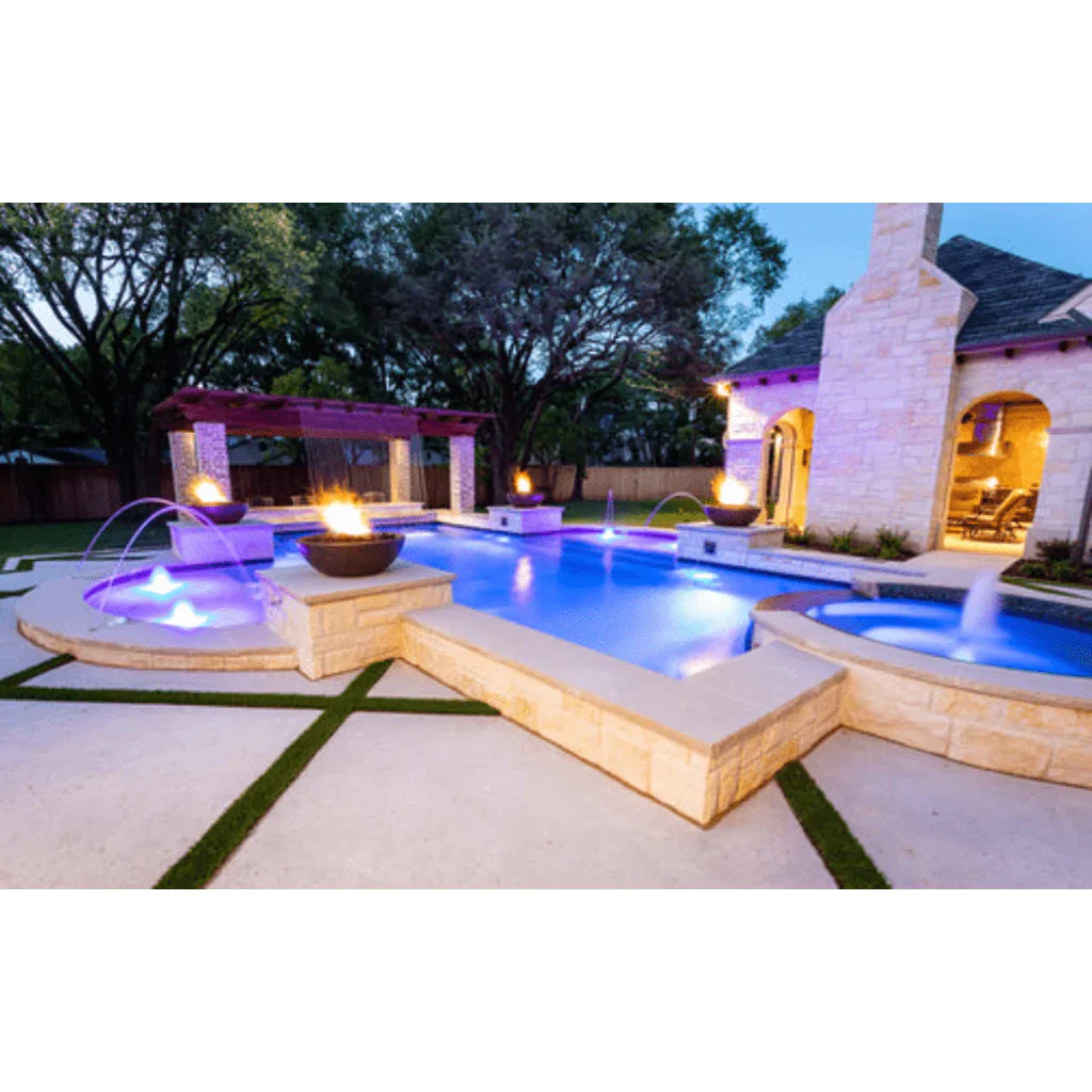The Outdoor Plus 48 Inch Sedona Narrow Ledge GFRC Concrete Round Liquid Propane Fire Pit